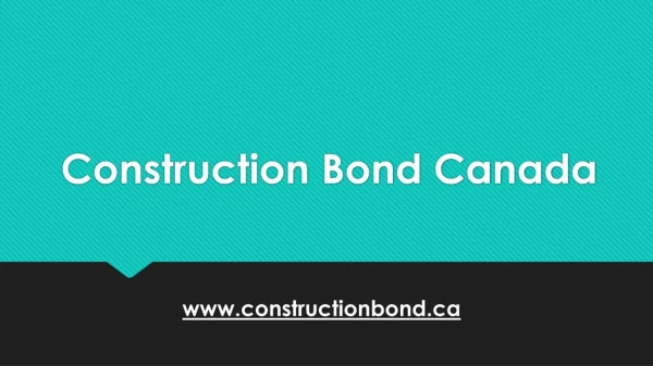 Construction Bond Canada