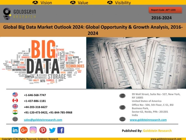 Global Big Data Market Outlook 2024: Global Opportunity And Demand Analysis, Market Forecast, 2016-2024