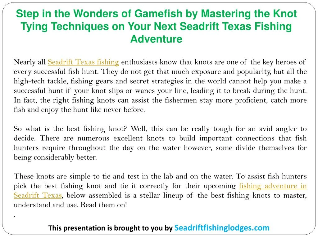 step in the wonders of gamefish by mastering
