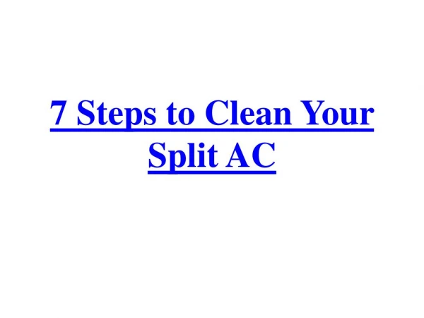 Steps To Clean Your Split AC