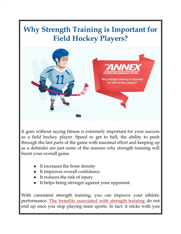 Why Strength Training is Important for Field Hockey Players?