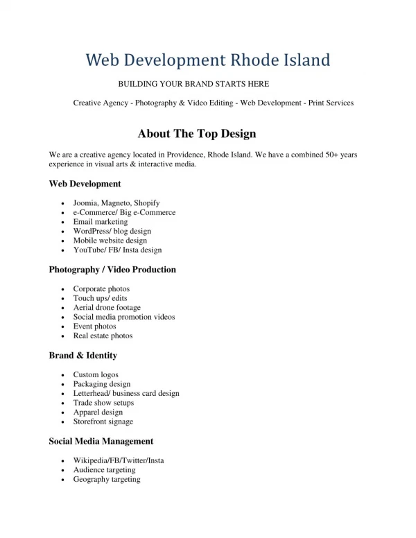 web development rhode island