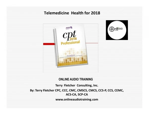 Webinar On Telemedicine health in 2018 coding
