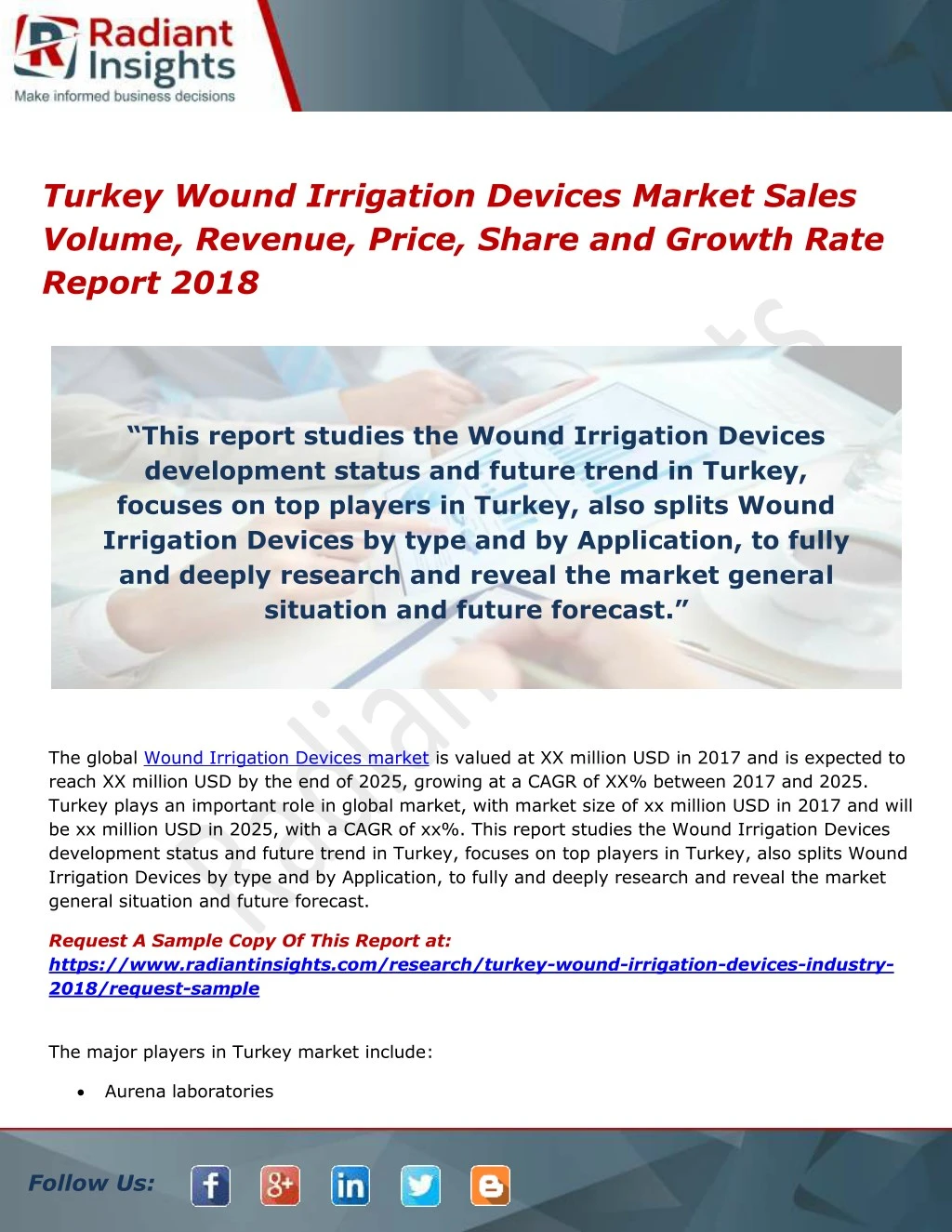 turkey wound irrigation devices market sales
