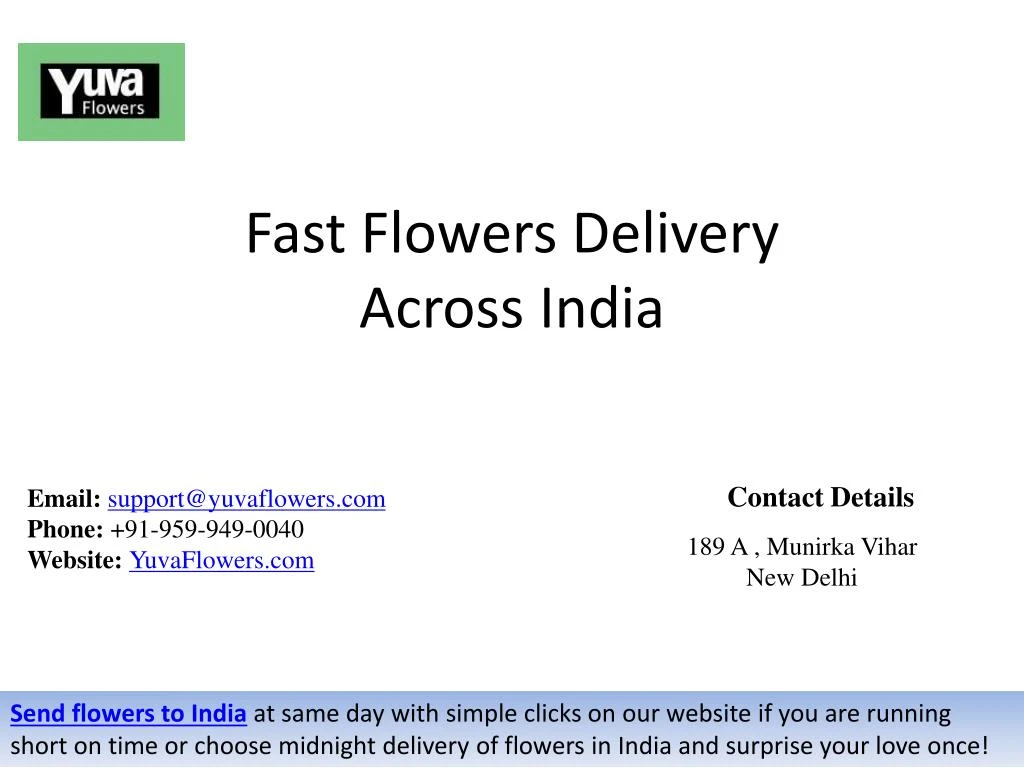 fast flowers delivery across india