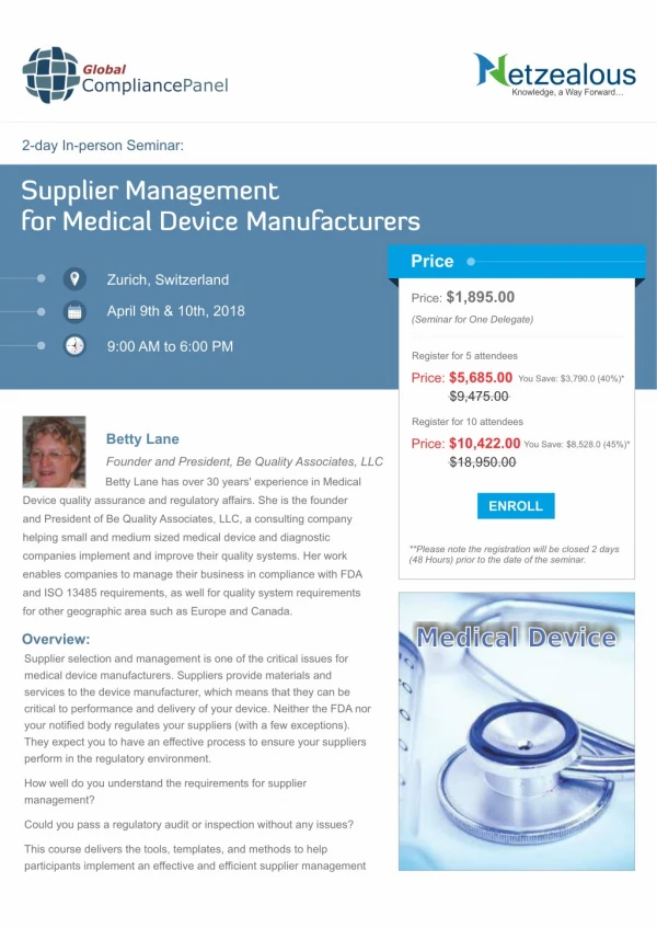 Supplier Management for Medical Device Manufacturers