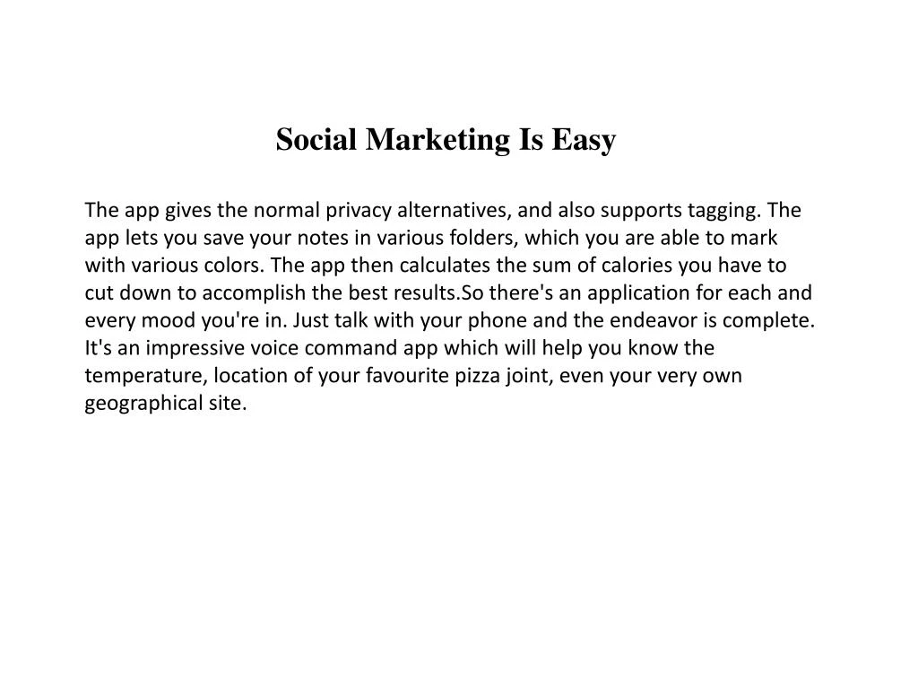 social marketing is easy