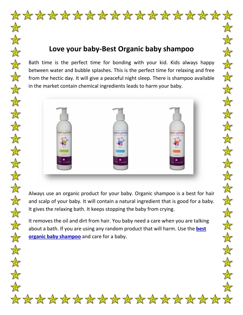 love your baby best organic baby shampoo