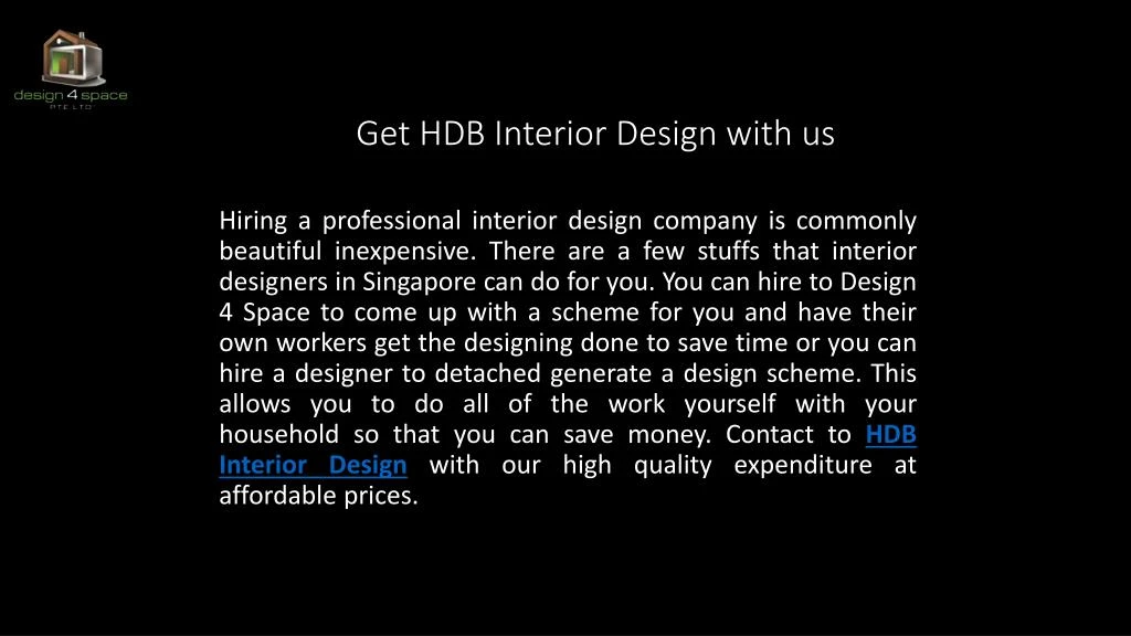 get hdb interior design with us
