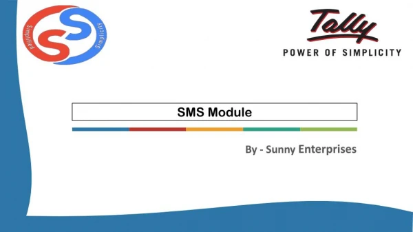 SMS Module in Tally.ERP9