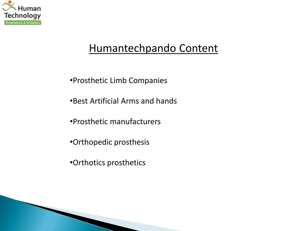 humantechpando content prosthetic limb companies