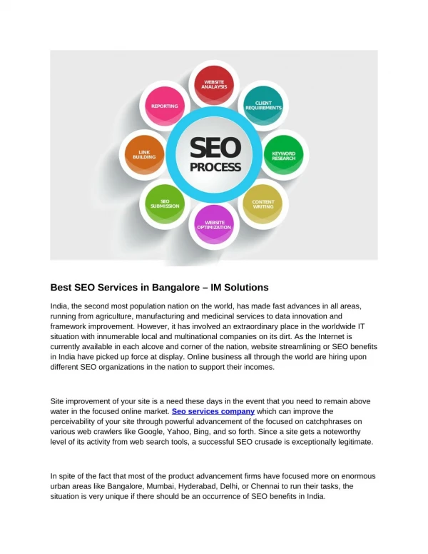 Best SEO Services in Bangalore – IM Solutions