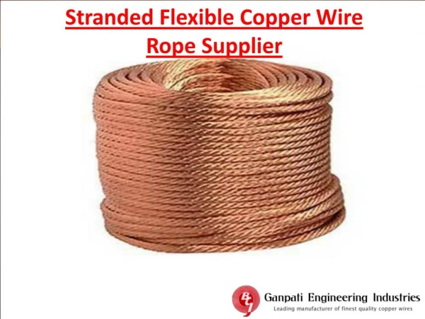 Stranded Flexible Copper Wire Rope Supplier