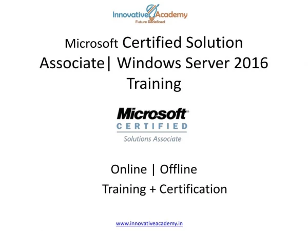 Best MCSA Windows Server 2016 Training in Bangalore