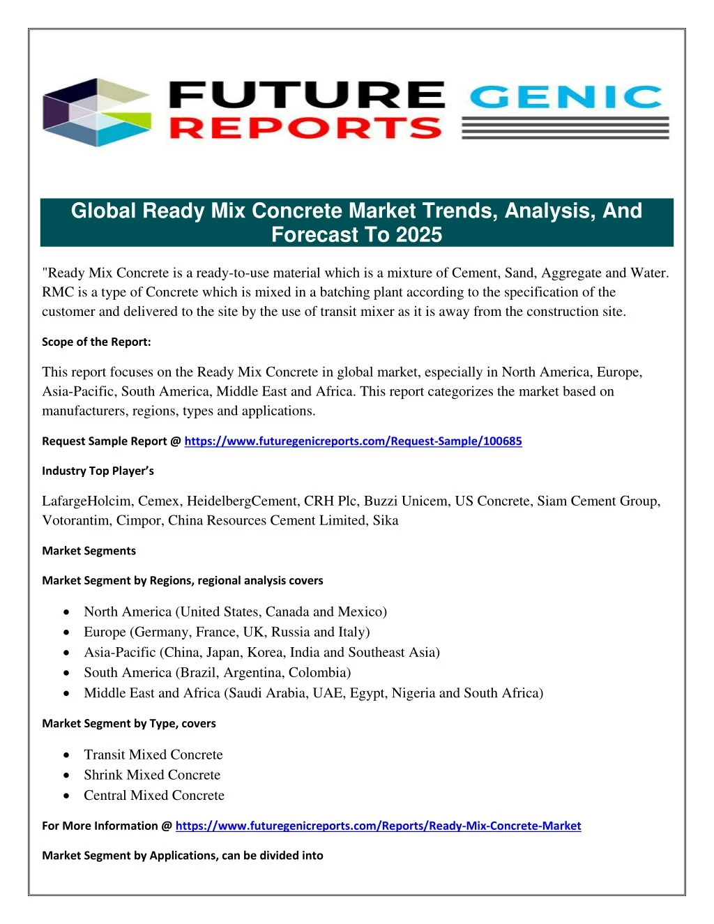 global ready mix concrete market trends analysis