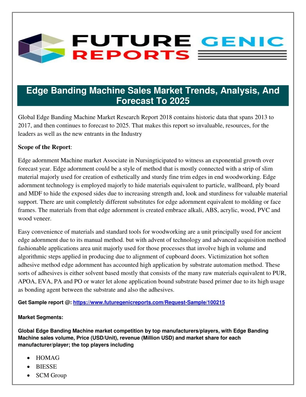 edge banding machine sales market trends analysis