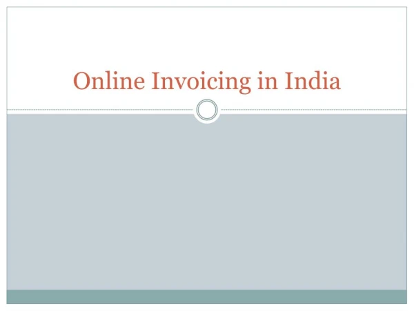 Online Invoicing in india