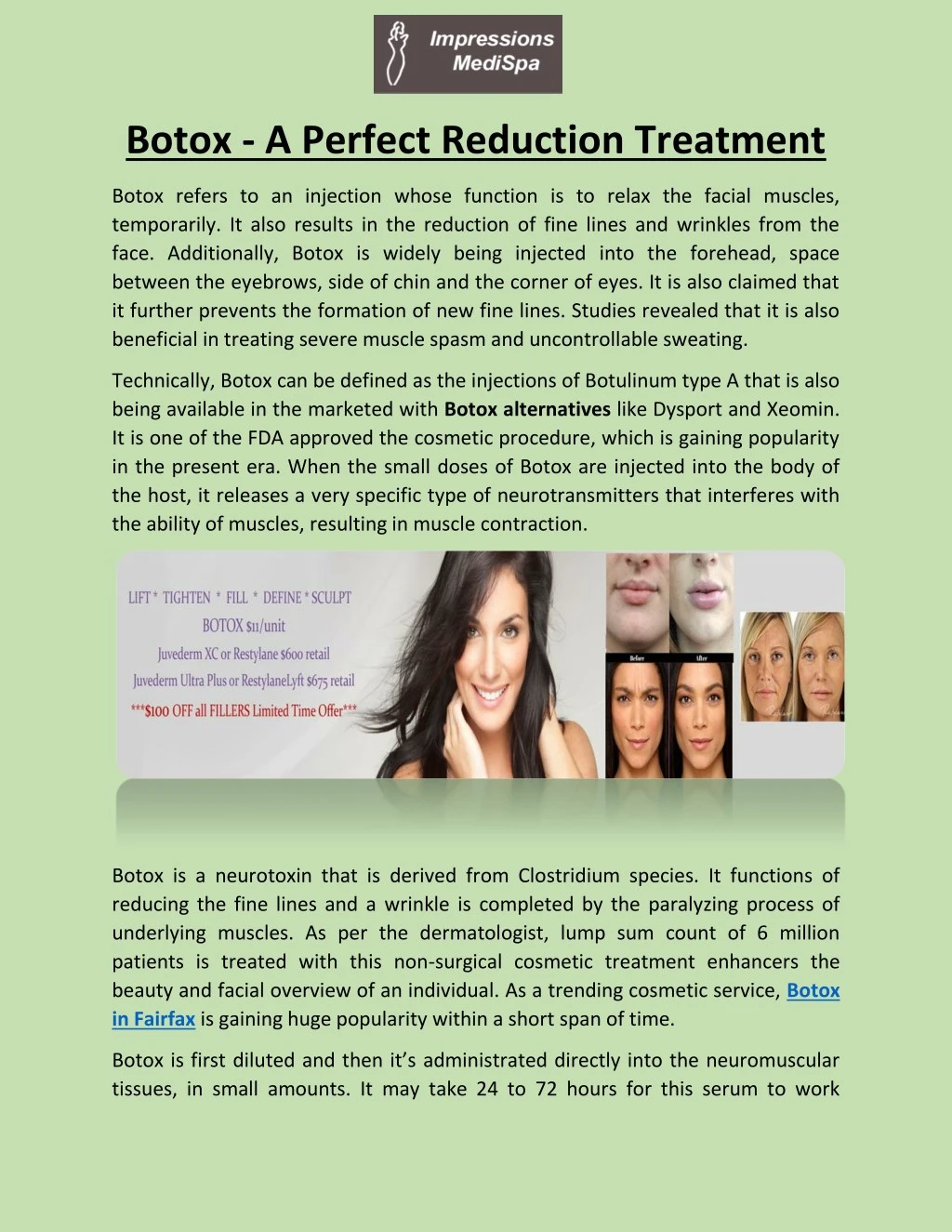 botox a perfect reduction treatment