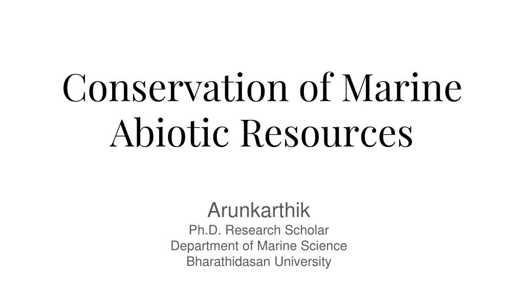 conservation of marine abiotic resources