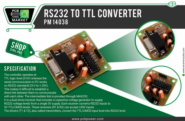 RS232 to TTL Converter - PCB Power Market