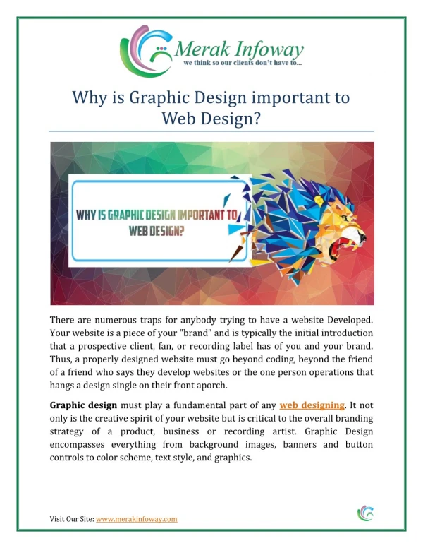 Why is Graphic Design important to Web Design?