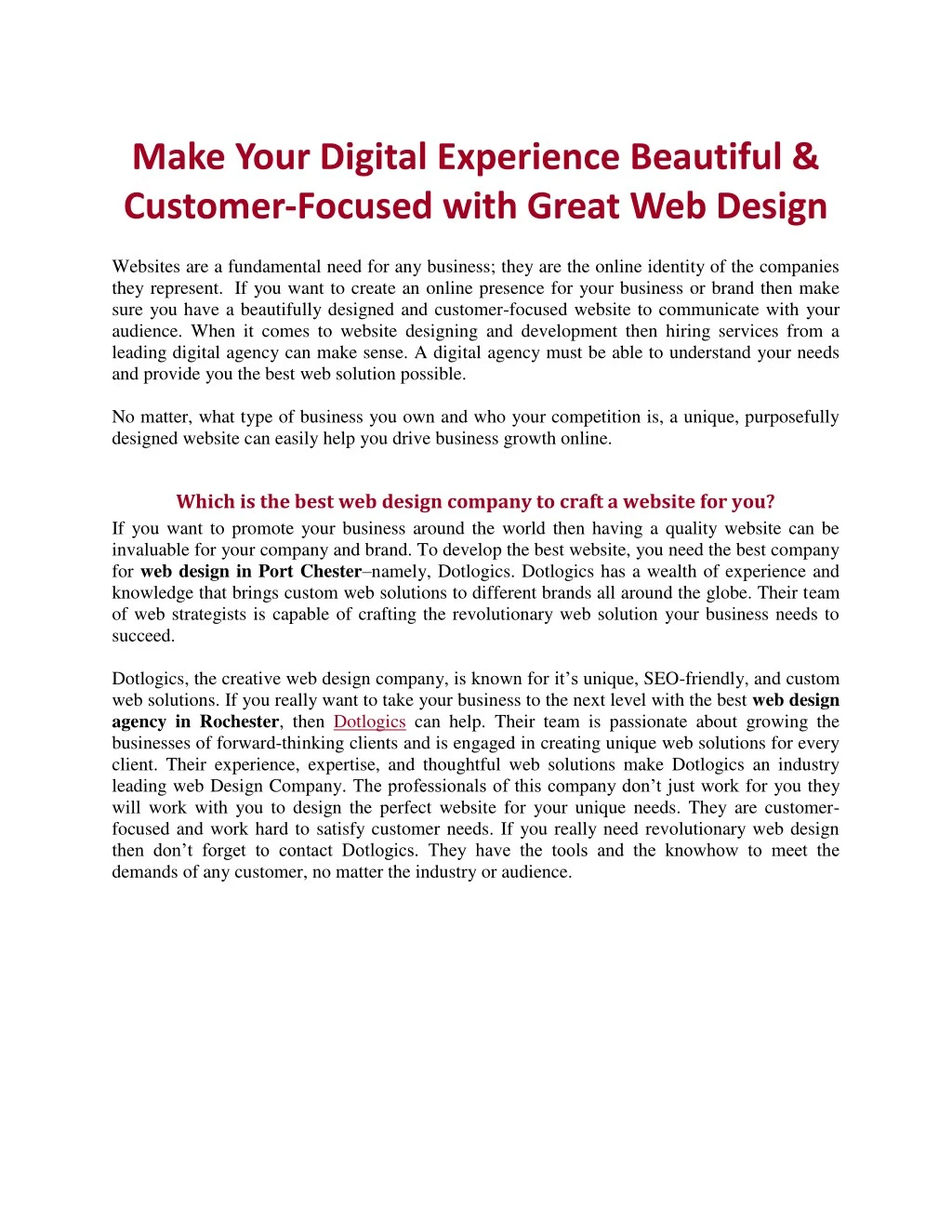 make your digital experience beautiful customer