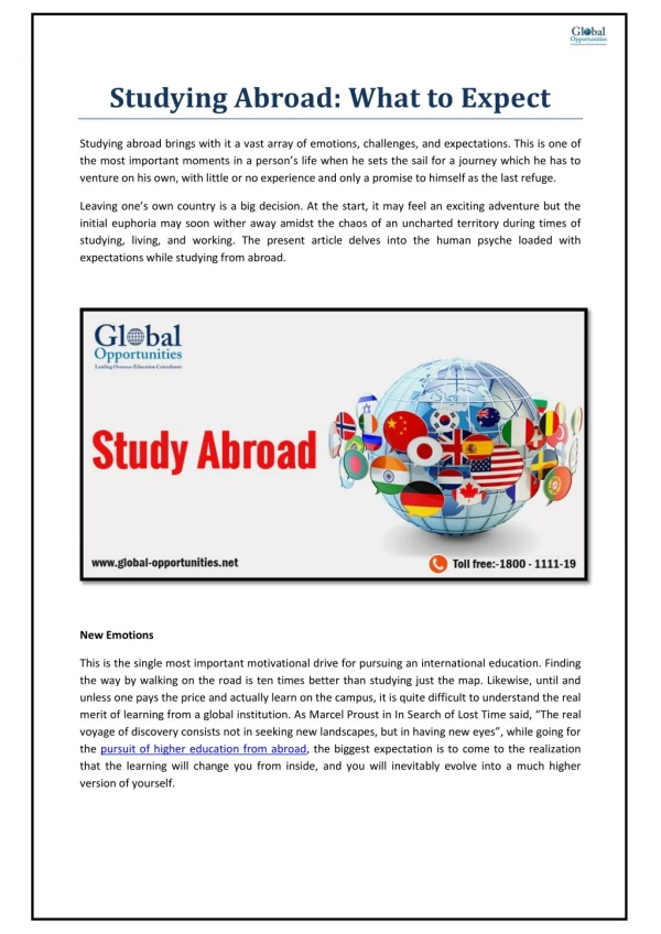 Studying Abroad: What to Expect