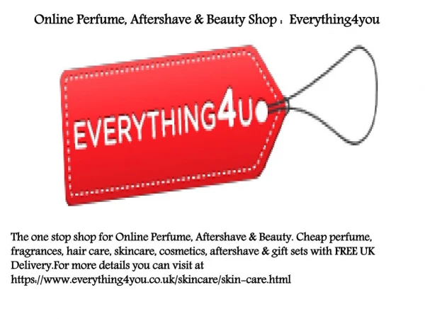 Online Perfume, Aftershave & Beauty Shop : Skin Care - Skincare