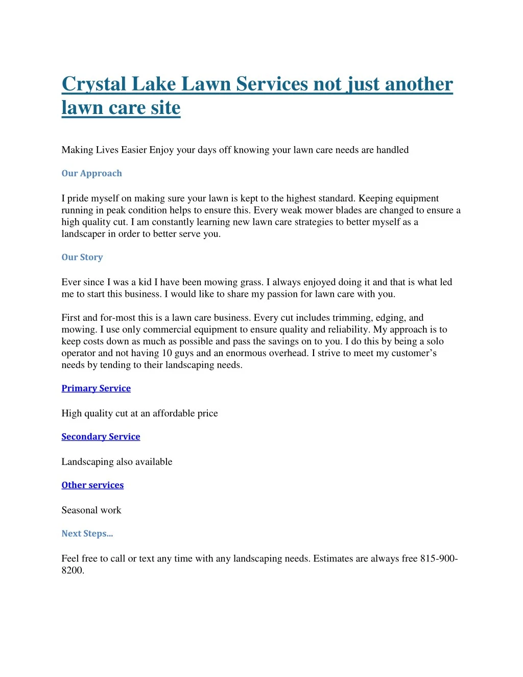 crystal lake lawn services not just another lawn