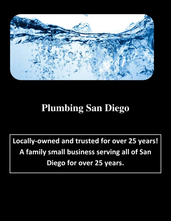 Plumbing San Diego services