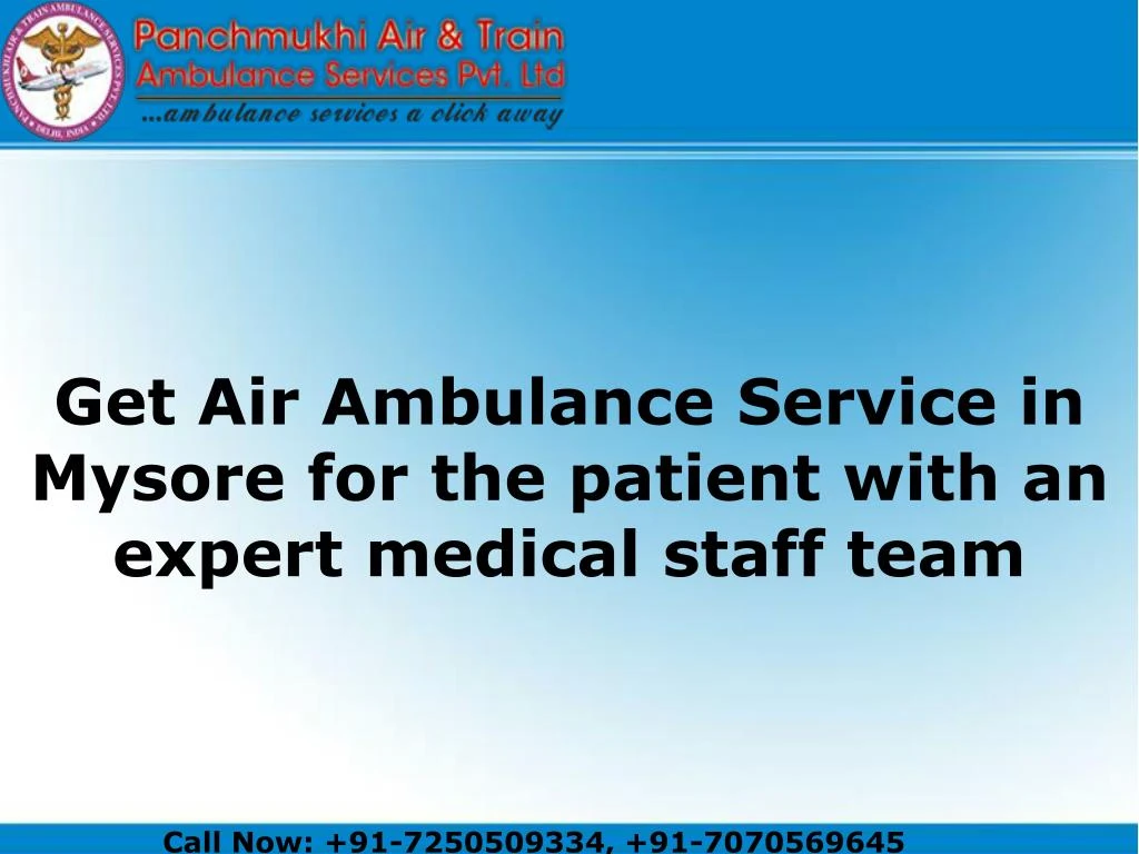 get air ambulance service in mysore