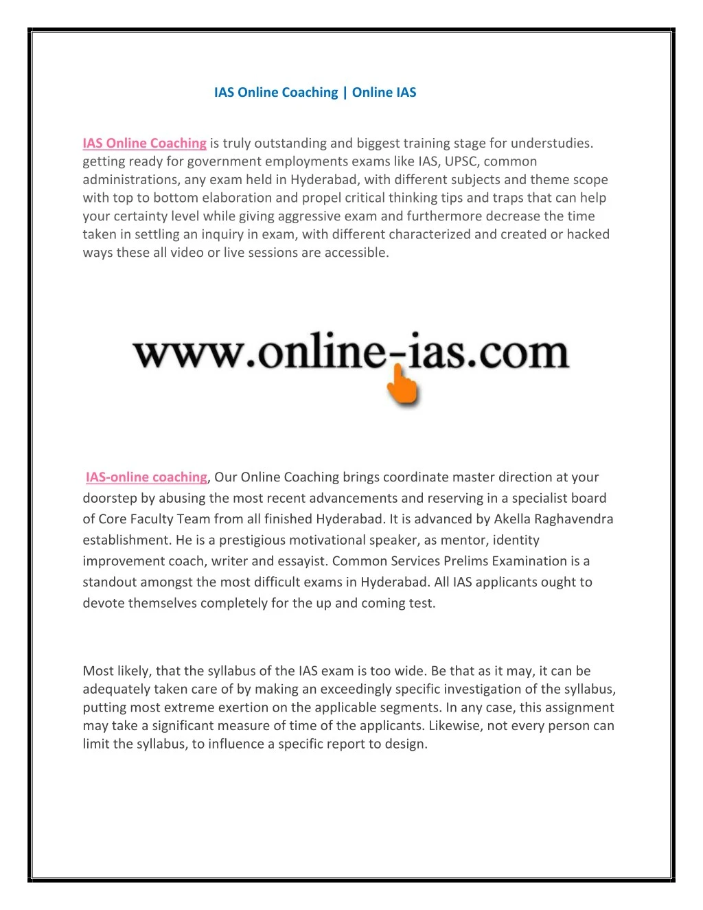 ias online coaching online ias