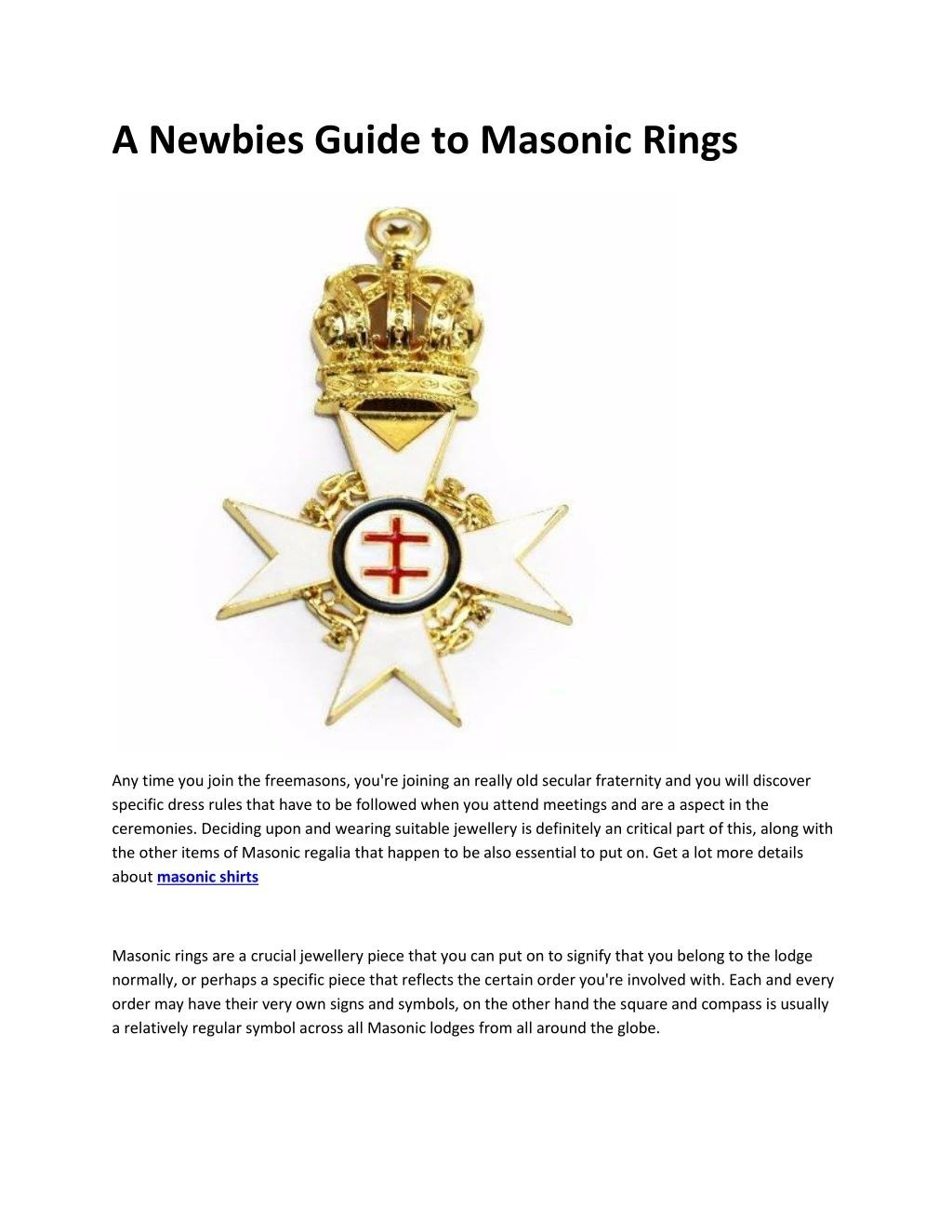 a newbies guide to masonic rings