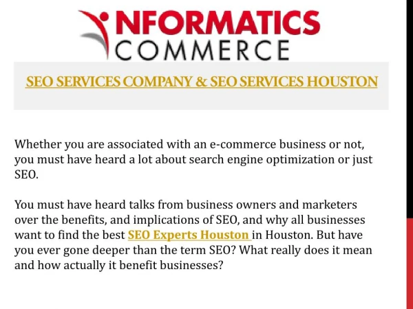 SEO Services Company, SEO Firm Houston, SEO Services Houston