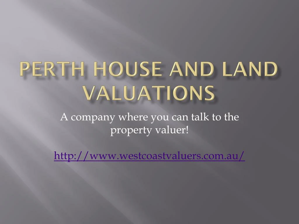 perth house and land valuations