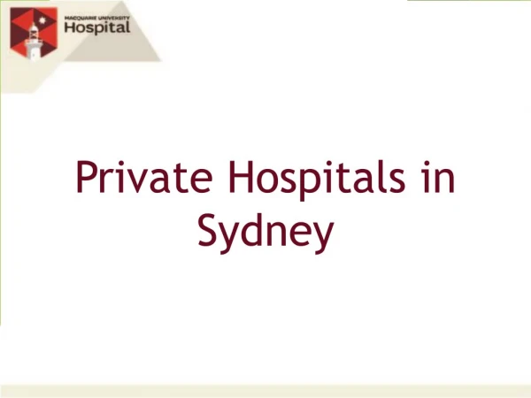 Private Hospitals in Sydney