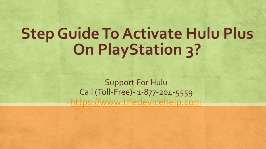 step guide to activate hulu plus on playstation 3