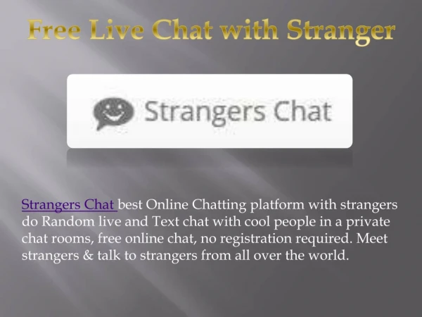 Live ChatÂ with Stranger