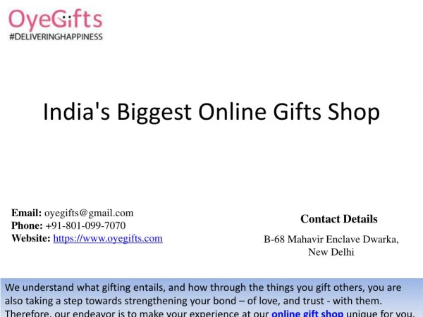 India's Biggest Online Gifts Shop