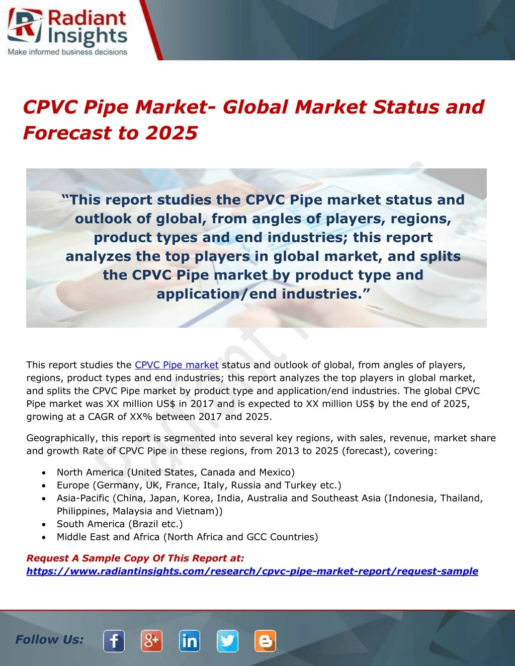 cpvc pipe market global market status