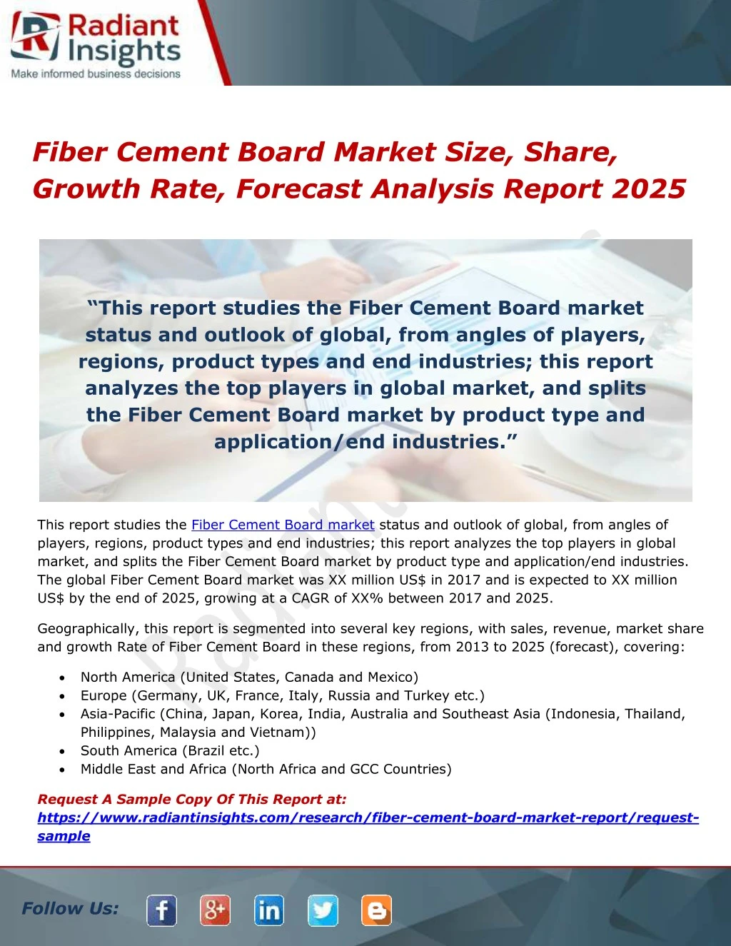 fiber cement board market size share growth rate