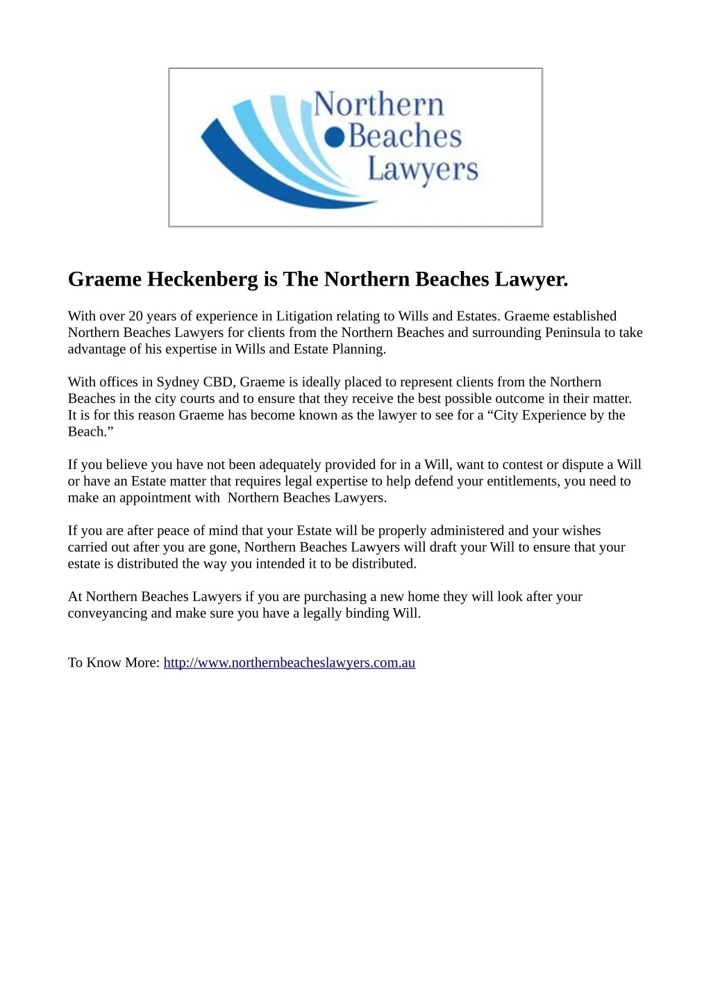 graeme heckenberg is the northern beaches lawyer