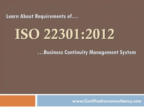 Learn about requirements of ISO 22301 Certification