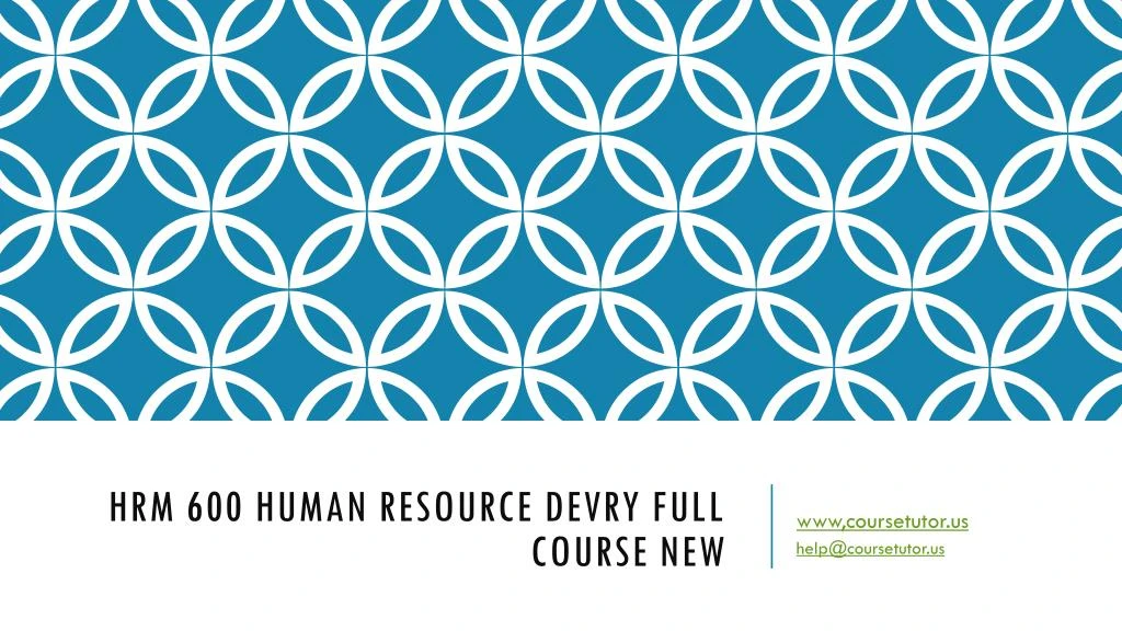 hrm 600 human resource devry full course new