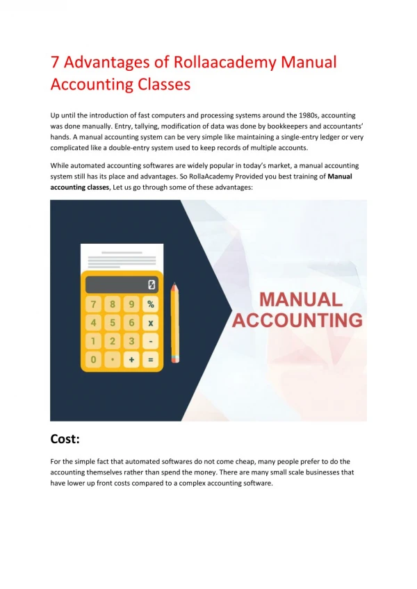 7 Advantages of Rollaacademy Manual Accounting Classes