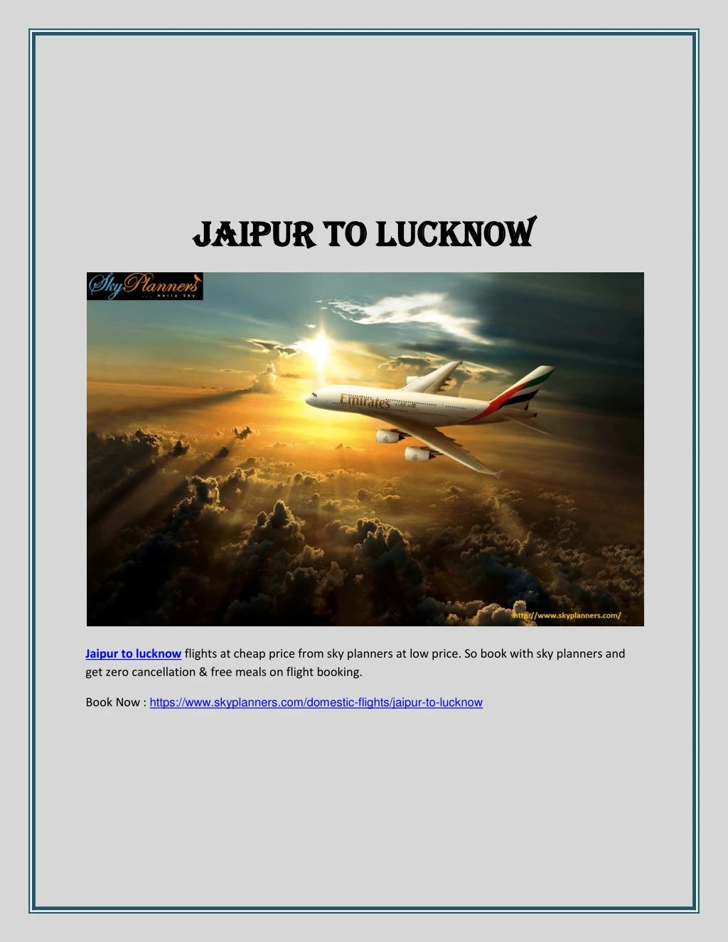 jaipur to lucknow jaipur to lucknow