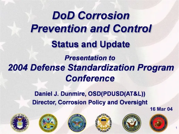 DoD Corrosion Prevention and Control Status and Update