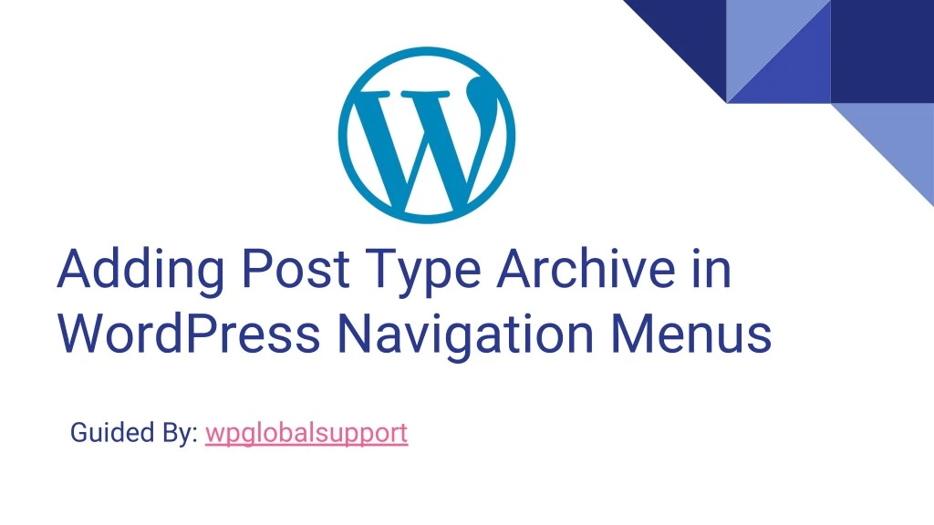 adding post type archive in wordpress navigation