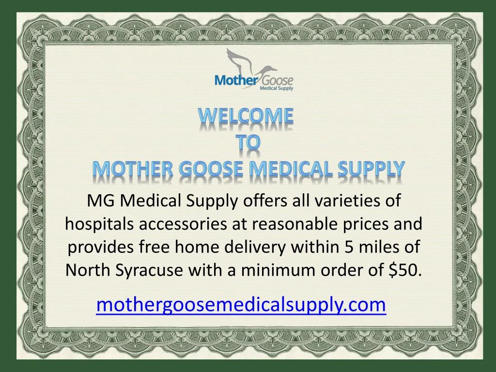 welcome to mother goose medical supply