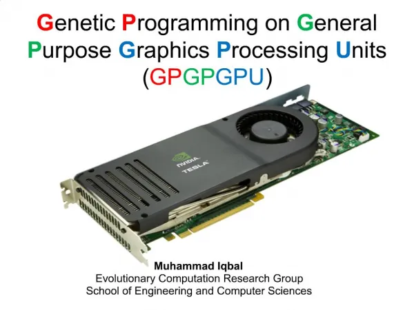Genetic Programming on General Purpose Graphics Processing Units GPGPGPU